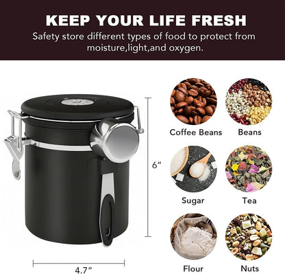 ShanSon Coffee Canister Airtight Coffee Container Stainless Steel Coffee Bean Storage Container