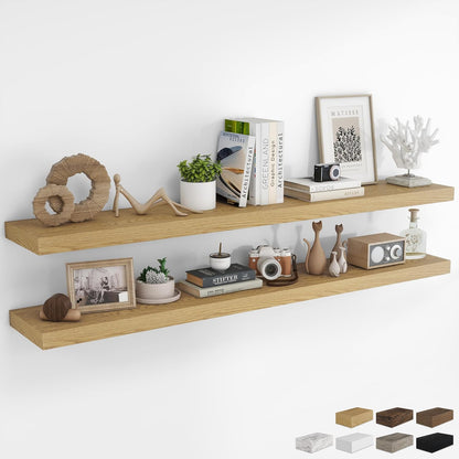 RICHFOCUS 72Inch Floating Shelves for Wall 2 Pack Shelves for Bedroom|Kitchen|Bathroom Wall Mounted