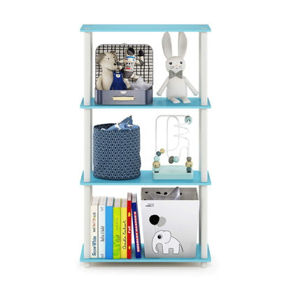 Furinno Turn-N-Tube Storage Shelves, 4-Tier Book Shelf, Corner Shelf, Toolless Open Shelves, for