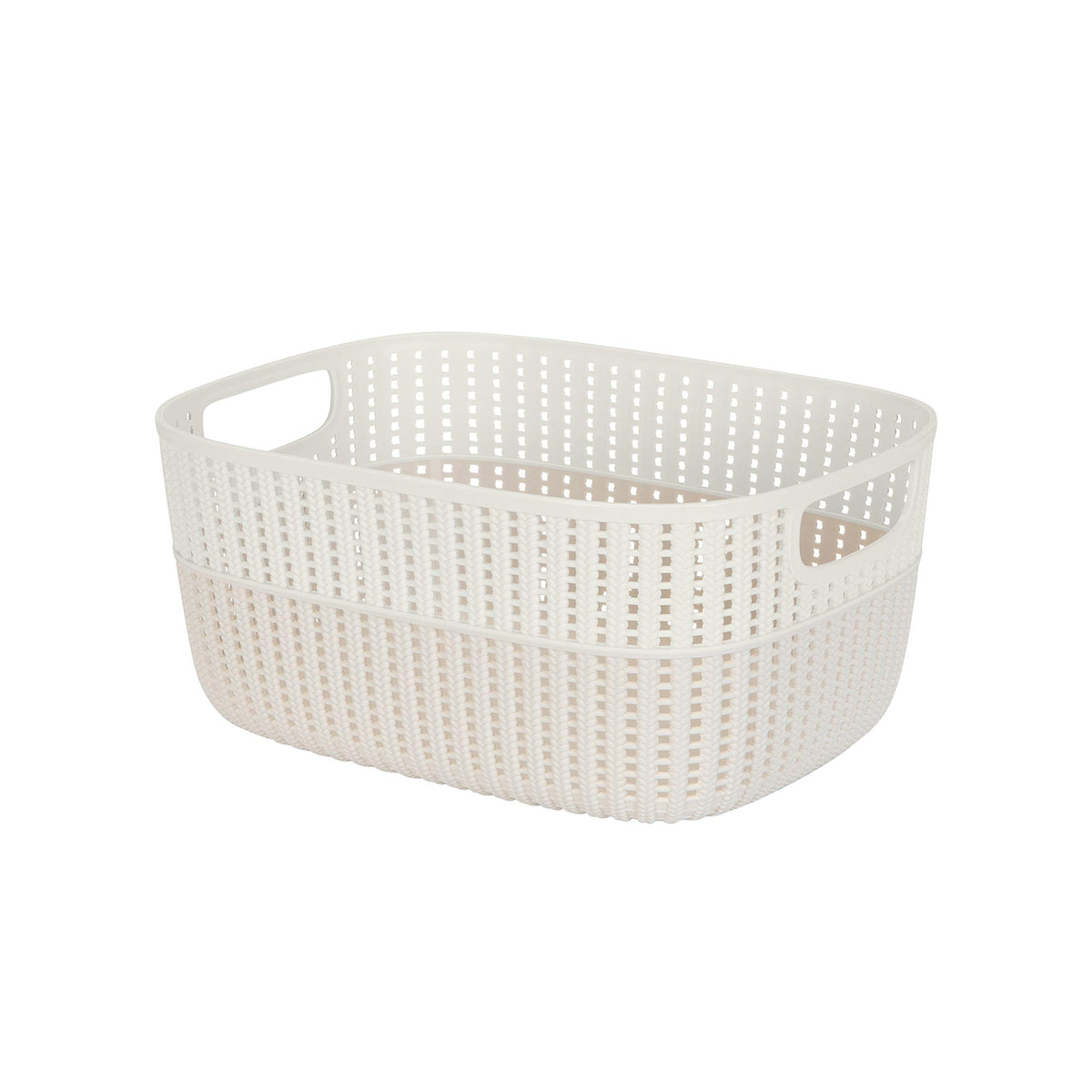 Simplify 2 Tone Sailor Knot Plastic Storage Tote | Decorative Basket | Closet Organization |