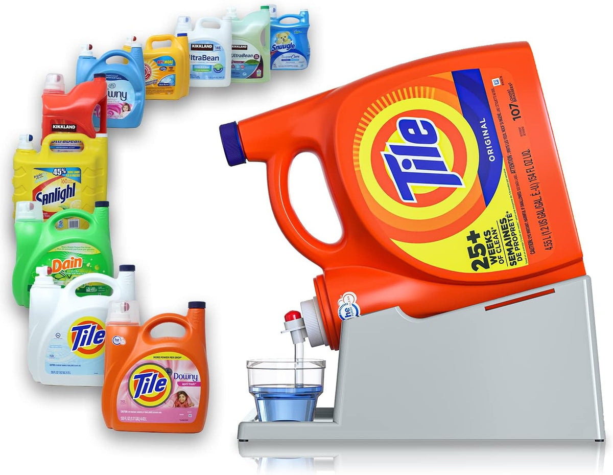 TidyFriend Liquid Laundry Detergent Holder Stand with Drip Tray & Rubber-Grip Feet, Stand for