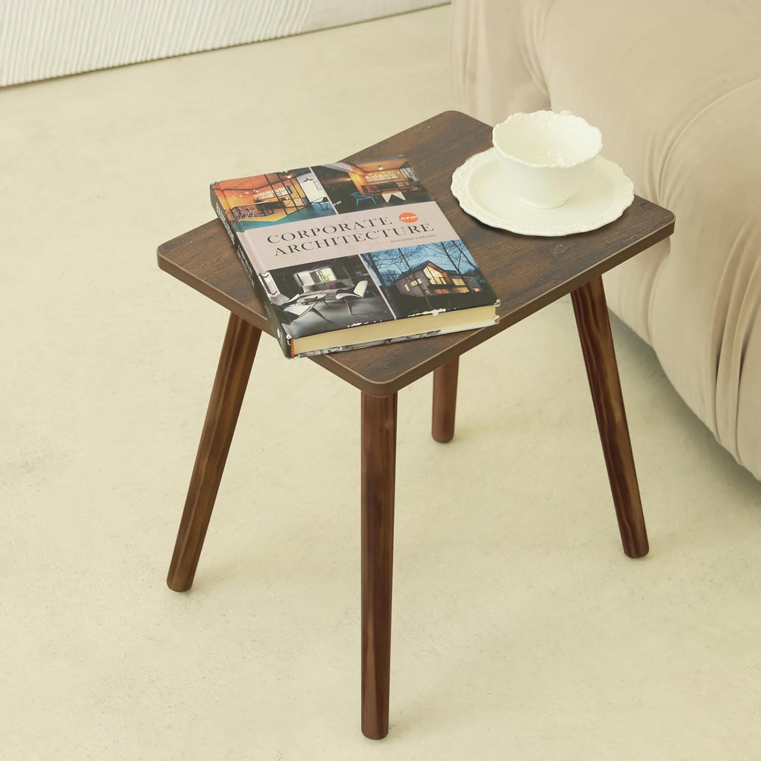 AWASEN Side Table, Small Wood End Table Living Room, Mini Bed Side Table Modern Accent Nightstand