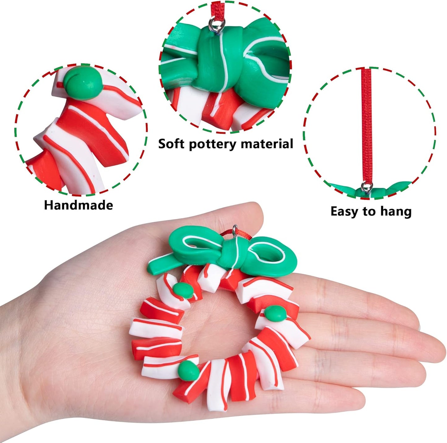 codree 8 PCS Christmas Hanging Lollipop Ornaments- Candy Ornaments for Christmas Tree- Candies