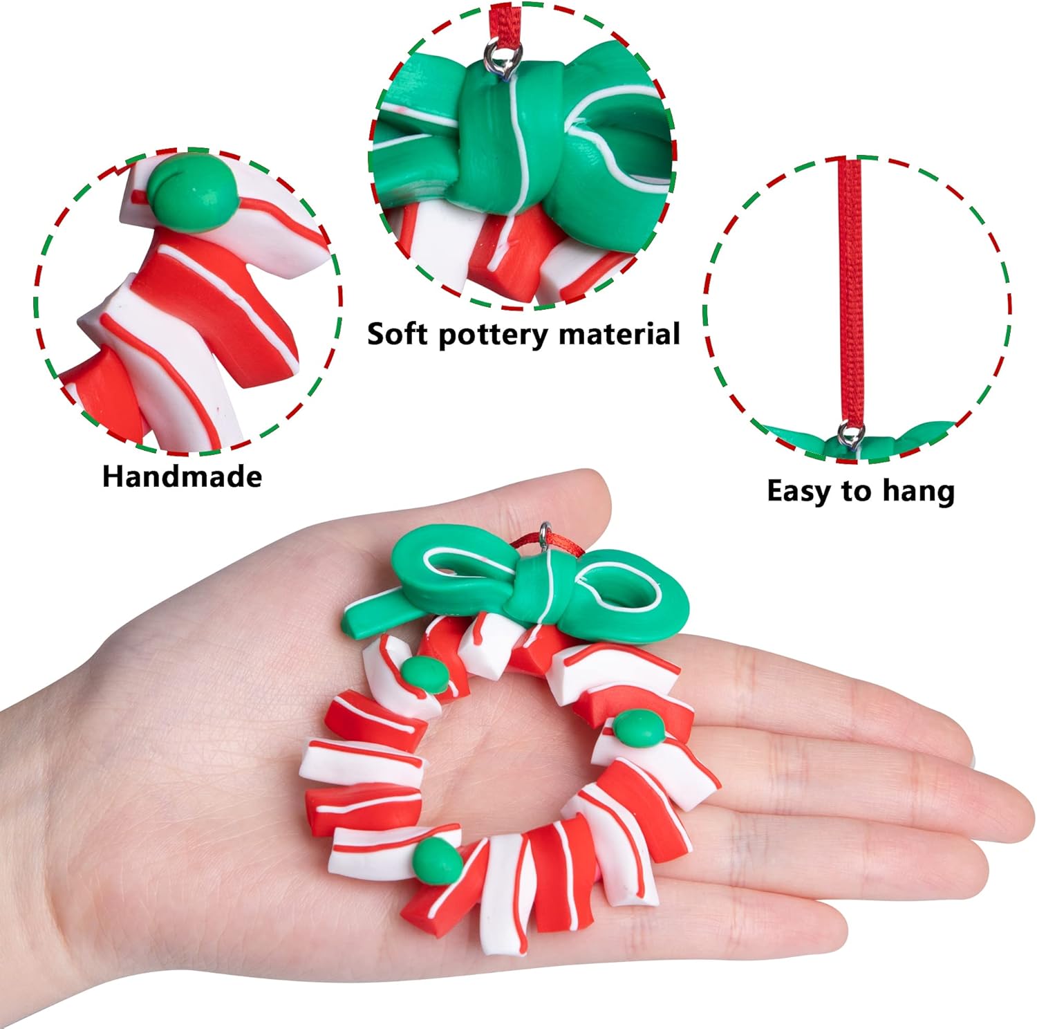 codree 8 PCS Christmas Hanging Lollipop Ornaments- Candy Ornaments for Christmas Tree- Candies