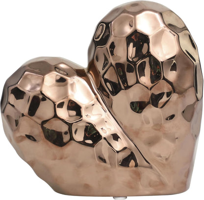Deco 79 Ceramic Heart Decorative Sculpture Dimensional Angled Origami Inspired Home Decor Statue