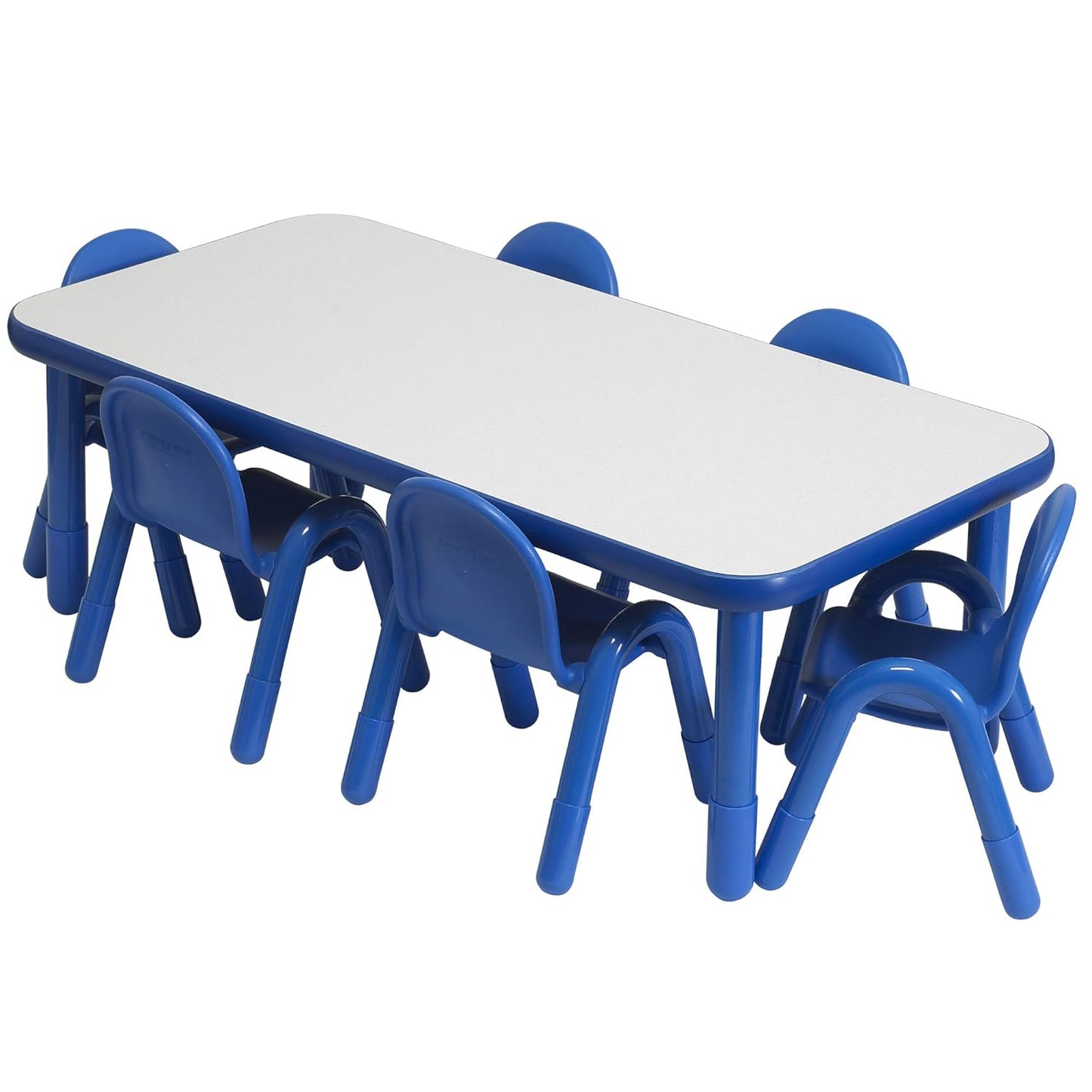 Children’s Factory Baseline Preschool 60" x 30" Rectangular Table & Chair Set - Solid Blue