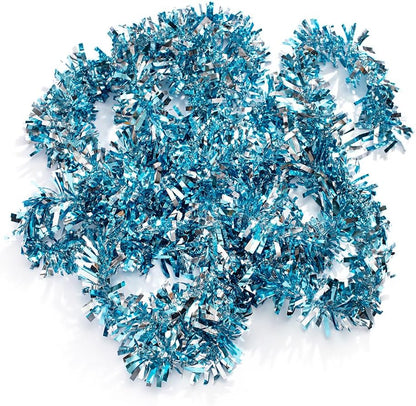 Anderson's Light Blue & Silver Sparkle Glitter Metallic Tinsel Twist for Trailer Or Golf Cart, 4