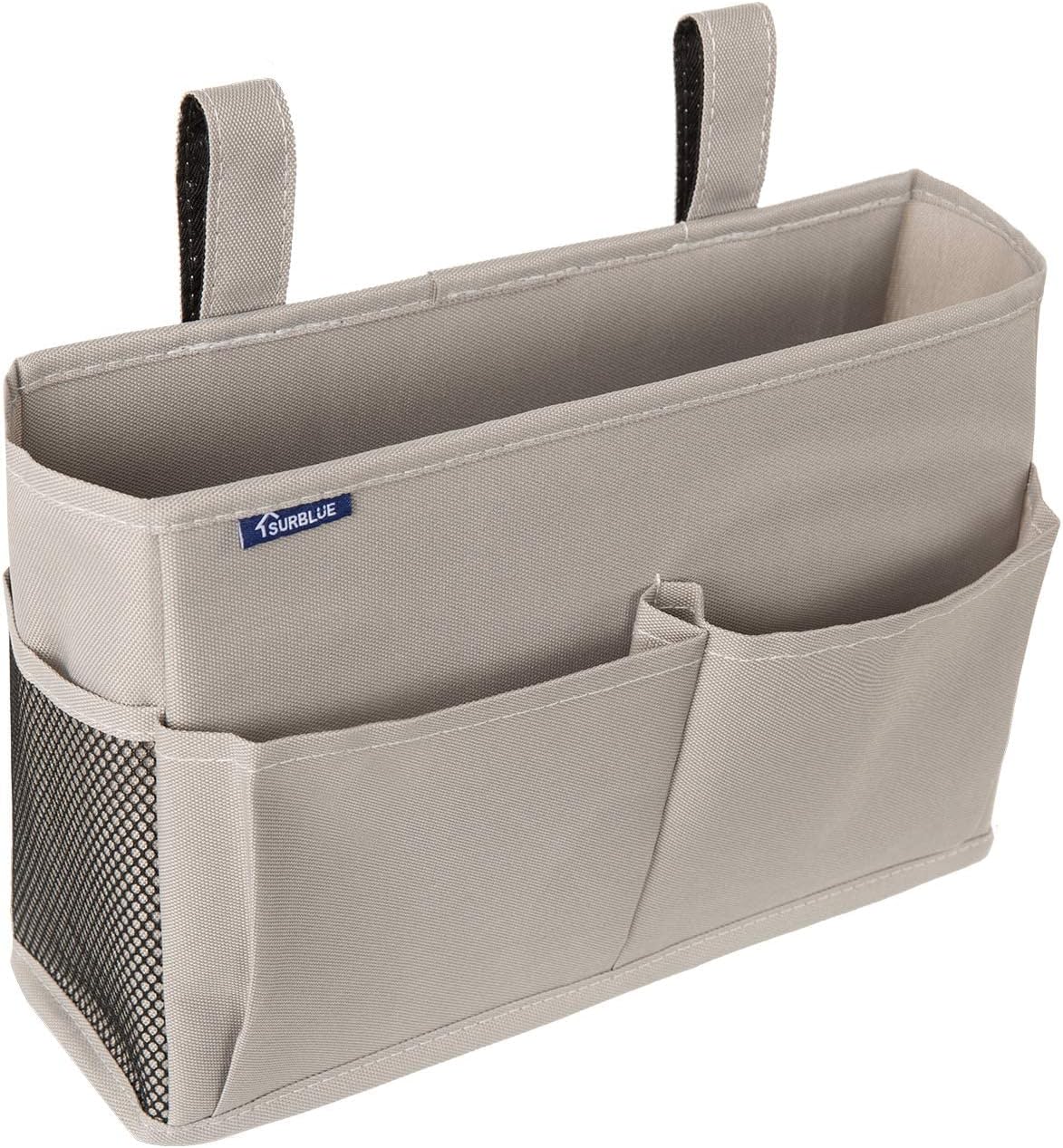 Surblue Bedside Caddy Hanging Bed Organizer Storage Bag Pocket for Bunk and Hospital Beds, College