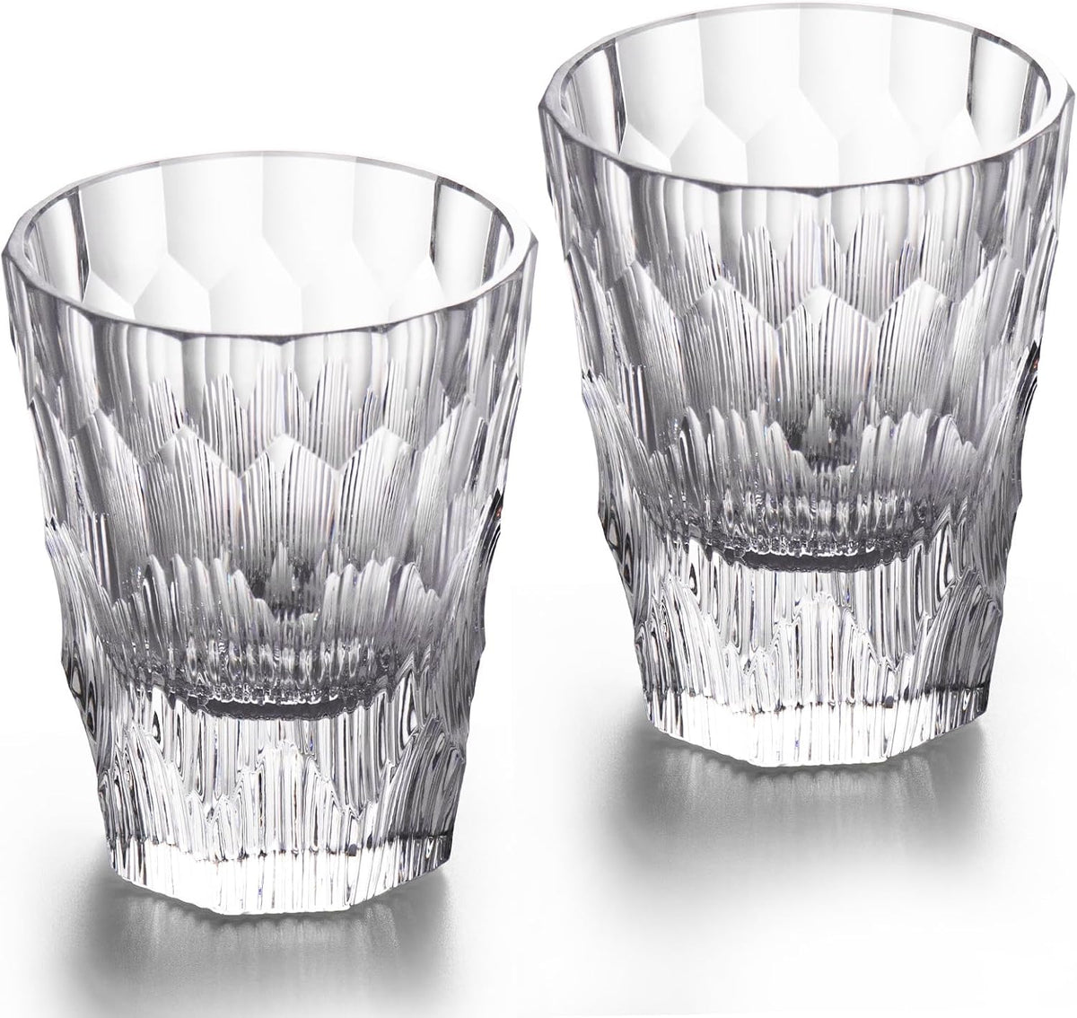 KAMMAK Crystal Whiskey Glasses Set of 2, Handcrafted 6.09oz Old Fashioned Glasses Stemless, Luxury