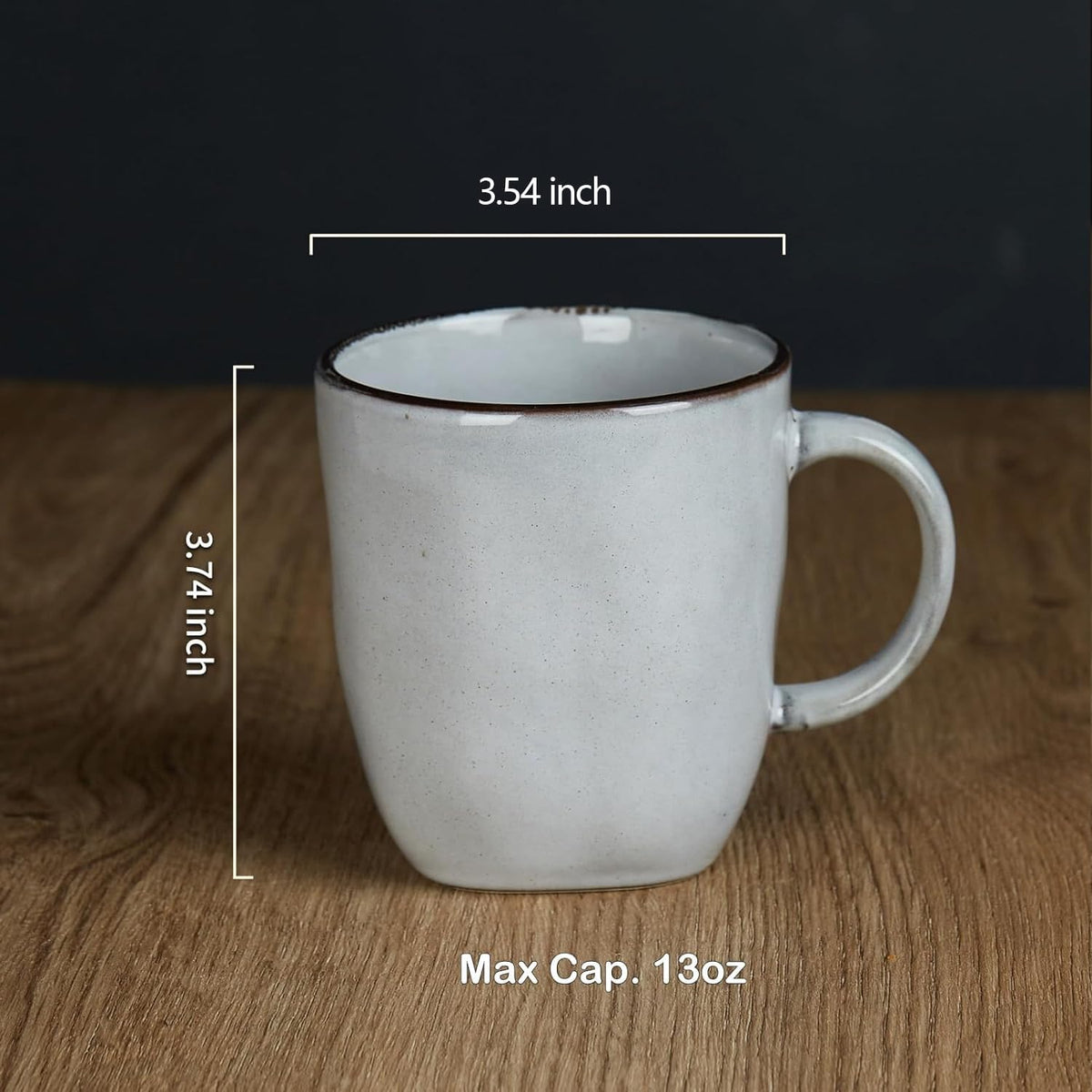 famiware Coffee Mugs Set of 4, Ocean Square 13oz Coffee Cup Set with Handle for Cocoa, Milk, Hot