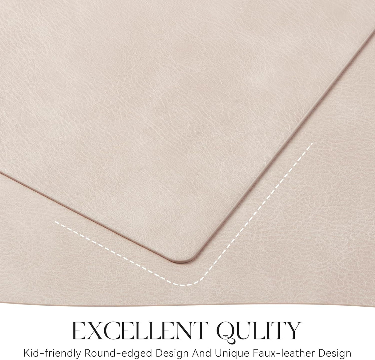MOSAYT Vinyl Placemats Set of 6-12 X 17 Inch - Faux Leather 100% Waterproof Oil-Proof Wipeable PU