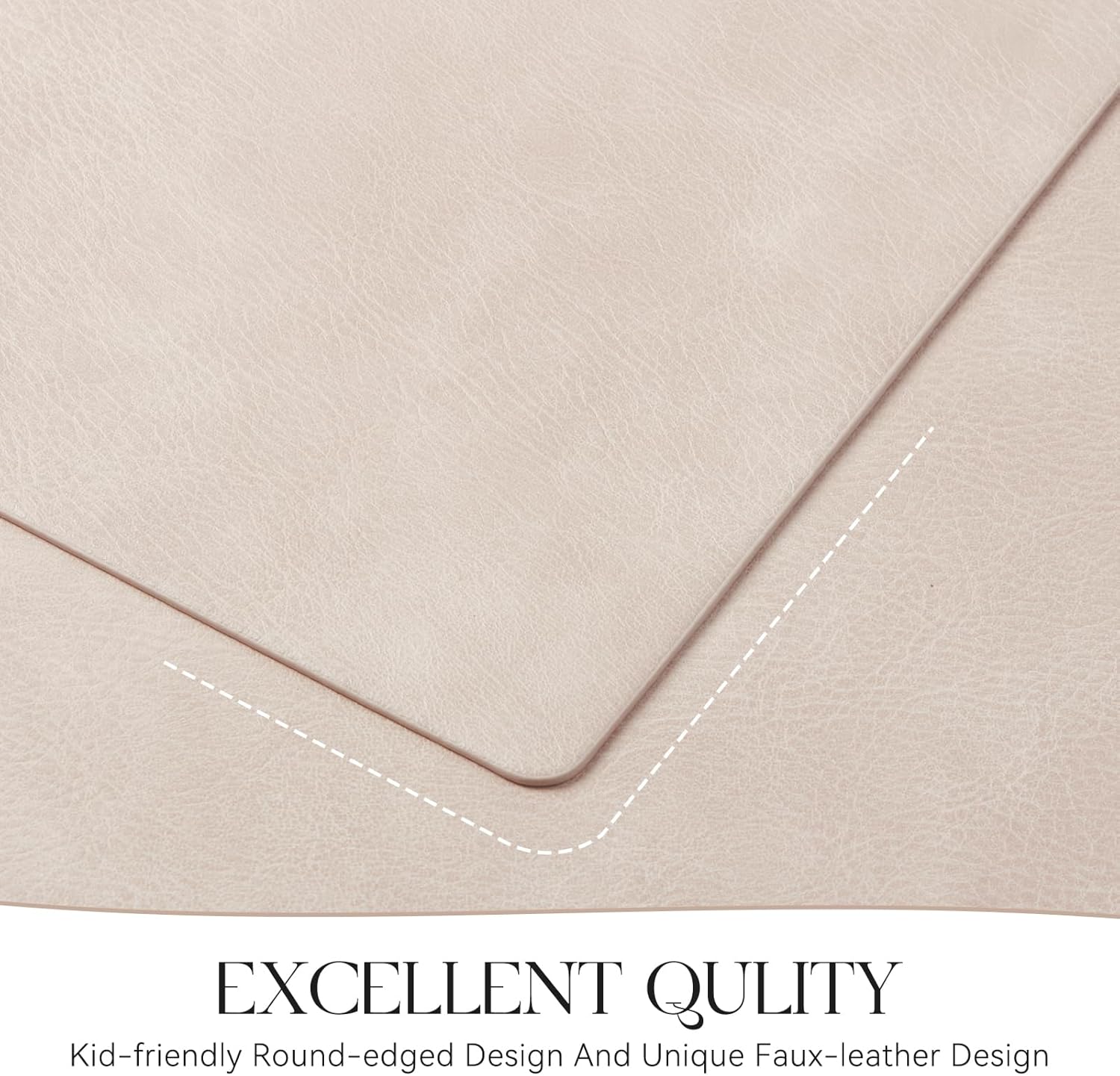 MOSAYT Vinyl Placemats Set of 6-12 X 17 Inch - Faux Leather 100% Waterproof Oil-Proof Wipeable PU
