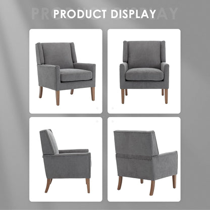 COLAMY Modern Wingback Living Room Chair Set of 2, Upholstered Fabric Accent Armchair, Single Sofa