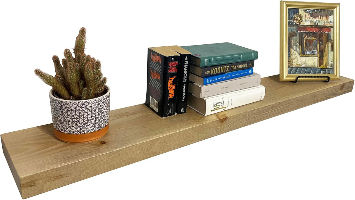 joelsantiques 60 Inch Wooden Floating Shelves for Wall - 60x6x2 in - Made of Natural Wood - Rustic