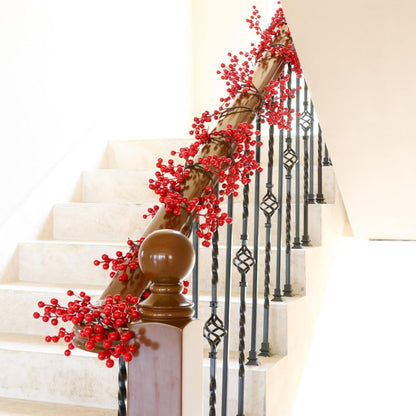Joyhalo Red Berry Garland - 8.9 FT Christmas Holly Berry Vine for Christmas Tree, Winter Berry