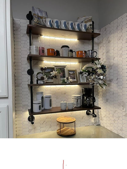 ROGMARS Floating Shelves for Wall,Solid Wood Shelves Industrial Pipe Shelving 36inch for Wall