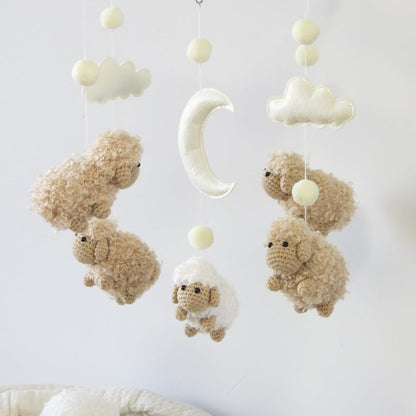 Sheep Crib Mobile Neutral Baby Mobile for Crib Sheep Baby Crib Mobile for Girls Boys Boho Nursery