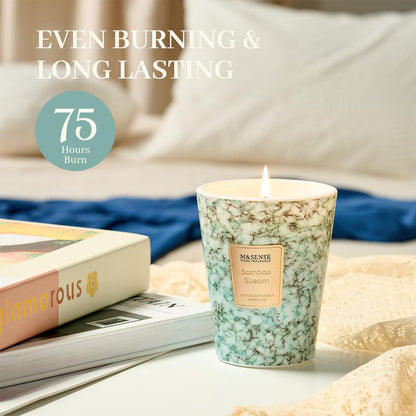 M&SENSE BambooStream Scented Candles for Home, Lead-Free Wick Highly Scented Jar Candles, 14.1 Oz