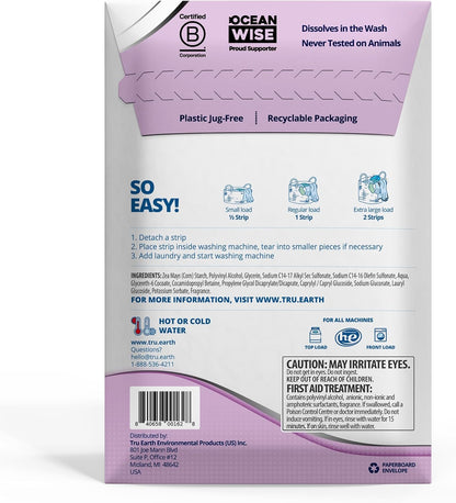 Tru Earth Platinum - Heavy Duty Laundry Detergent Sheets - Up to 128 Loads (64 Count), Lilac Breeze
