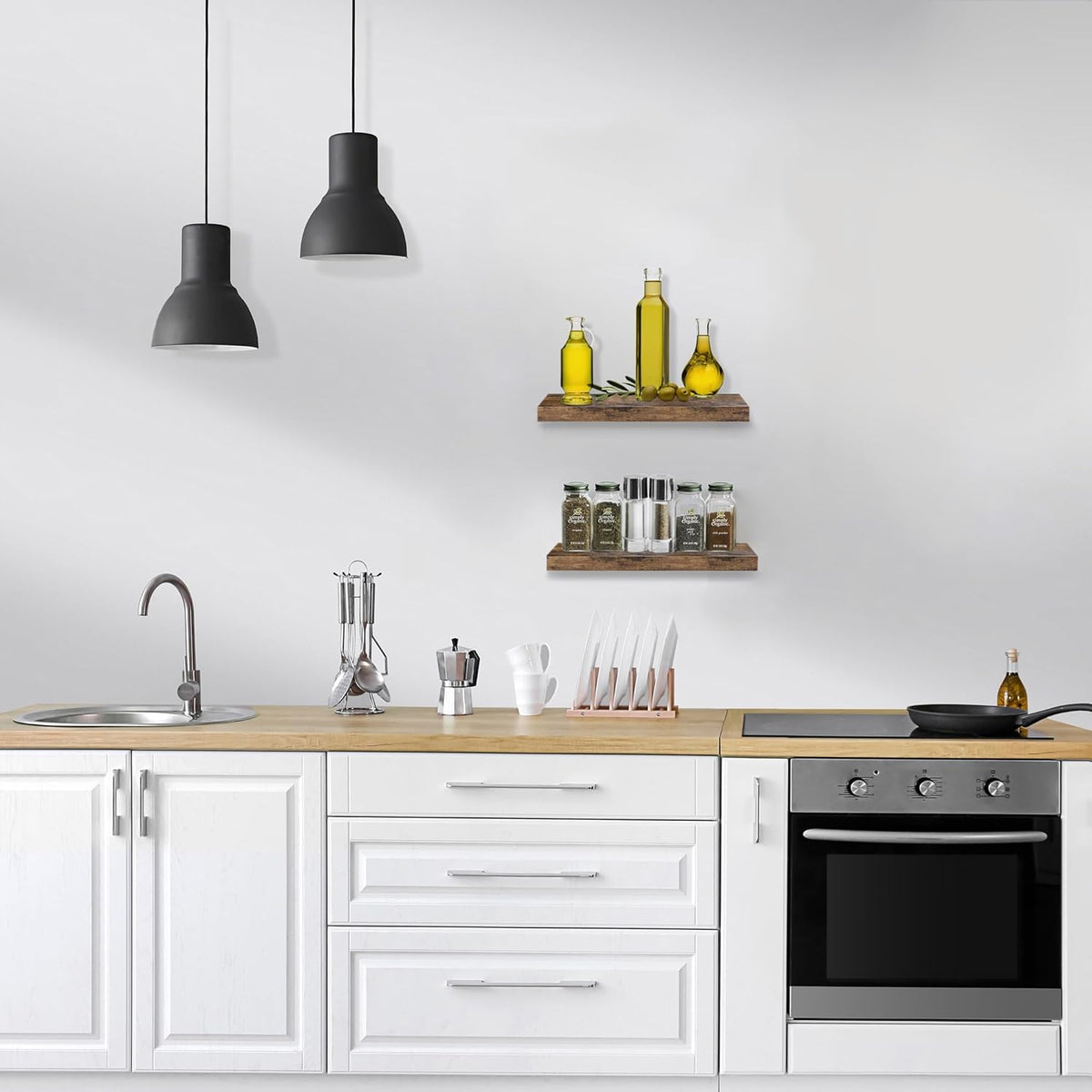 Sorbus Floating Shelves for Wall, Bathroom Shelves Wall Mounted for Kitchen, Bedroom, Bathroom