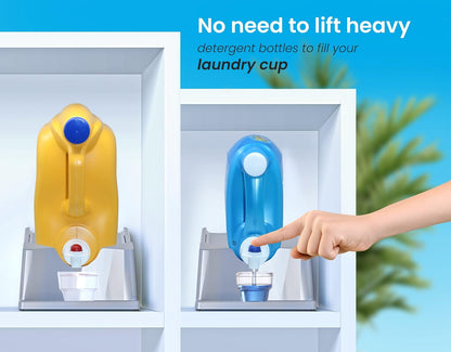 TidyFriend 2 Pack Liquid Laundry Detergent Holder Stand with Drip Tray & Rubber-Grip Feet, Stand