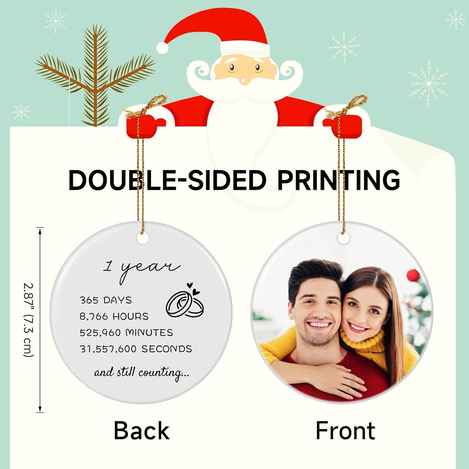 Personalized 1-60 Years Wedding for Couple Parents Ceramic Personalized Christmas Ornaments 2025