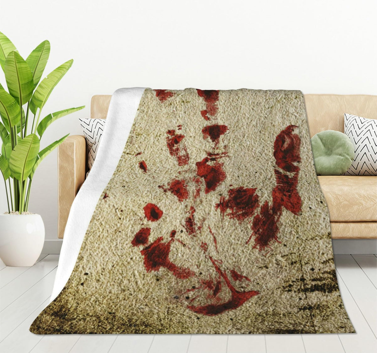 HGOD DESIGNS Bloody Hand Flannel Fleece Bed Blanket Throw Blanket Lightweight Cozy Plush Blanket