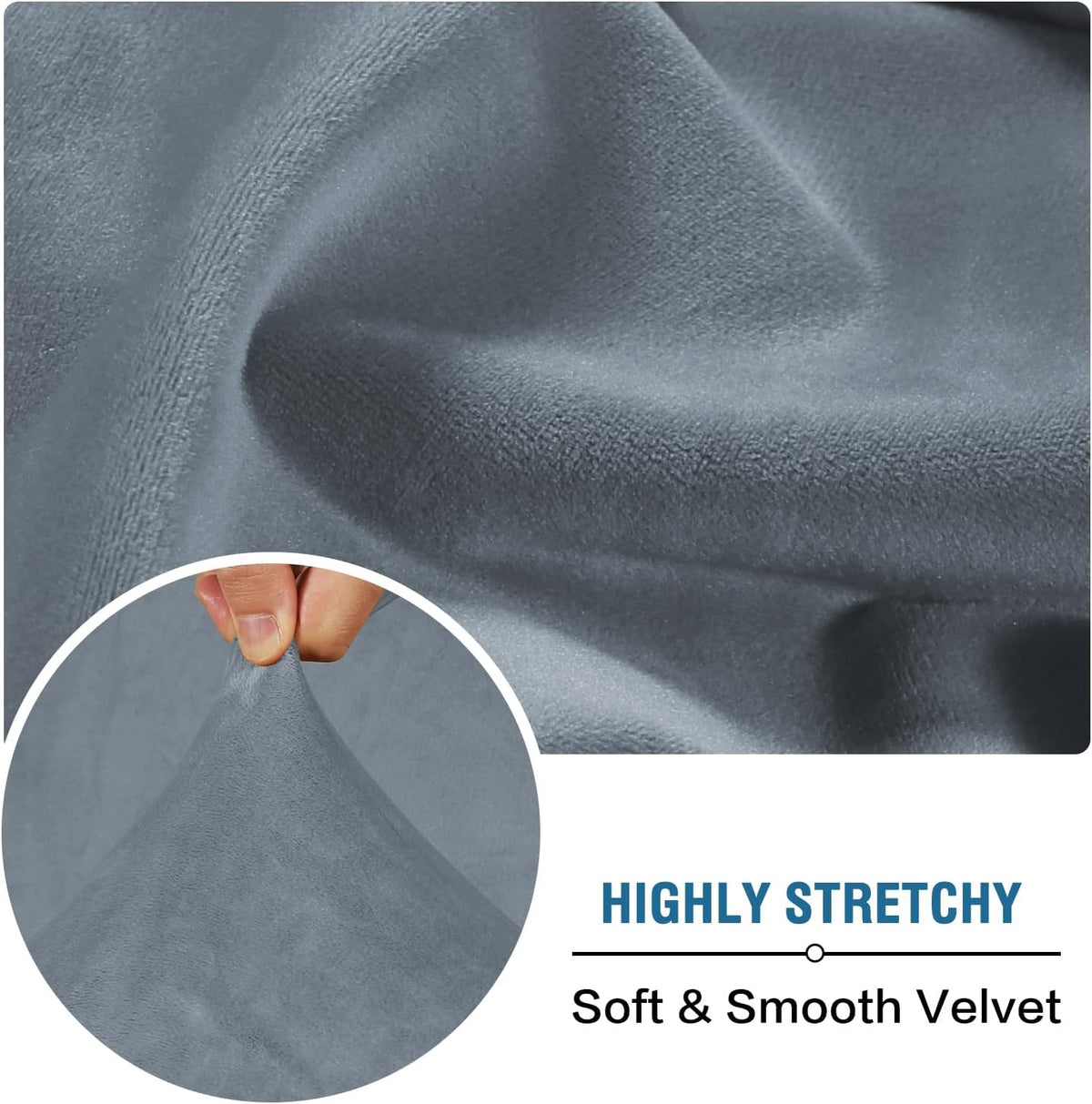 H.VERSAILTEX Velvet Stretch Individual Couch Cushion Cover Plush Cushion Slipcover for Loveseat