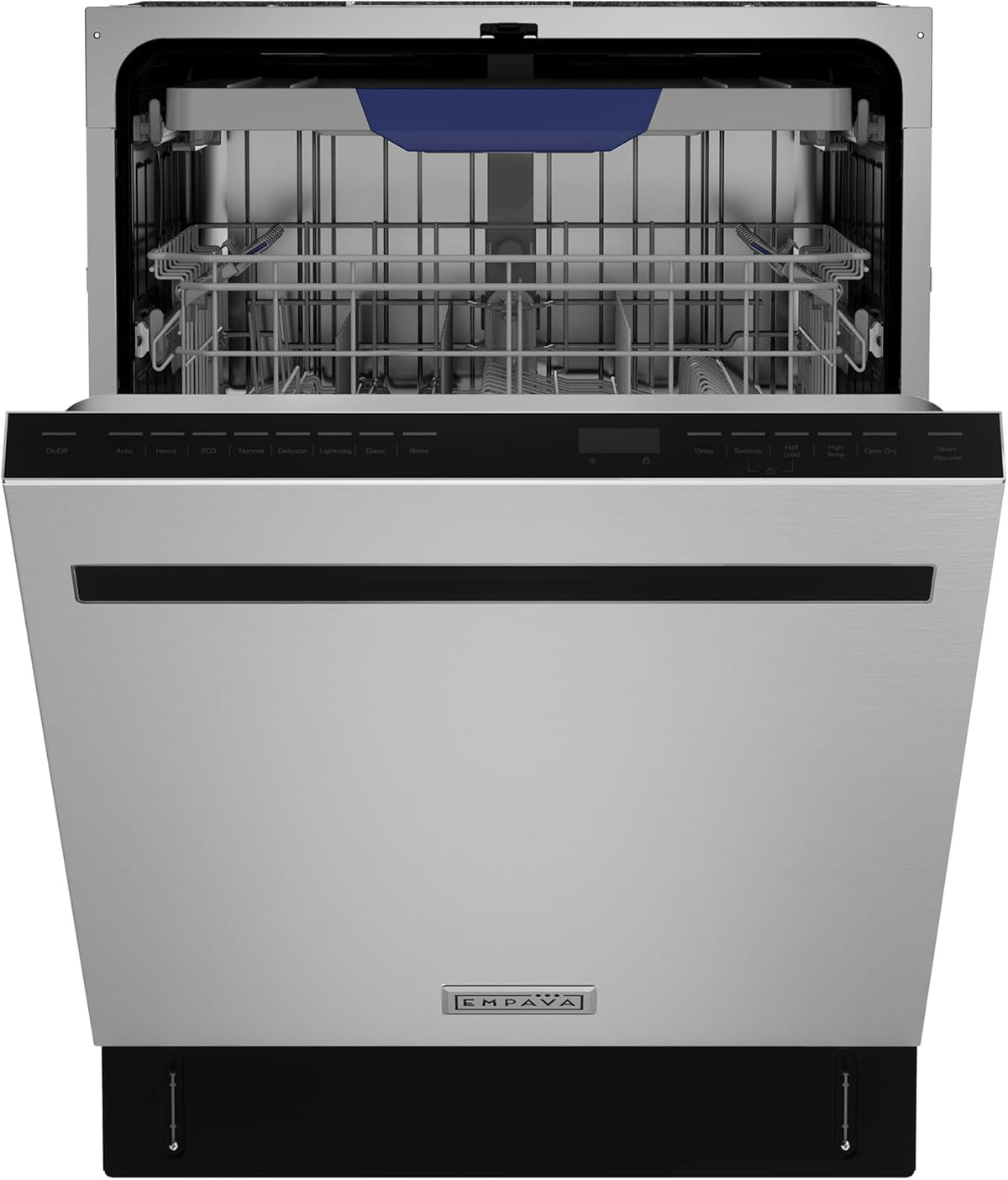 Empava 24 Inch Built-in Dishwasher, Stainless Steel Tub 15 Place Settings, 8 Wash Cycles, Top