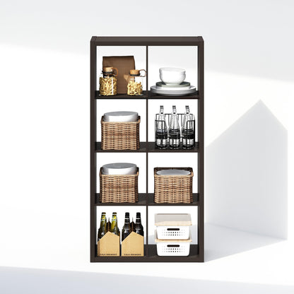 Furinno Cubic Extra Thick 8-Cube Closet Organizers and Storage, Dark Oak
