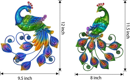 Yonivexis Metal Peacock Wall Art Decor Outdoor Hanging Decor Outdoor Sculpture 3D Metal Handmade