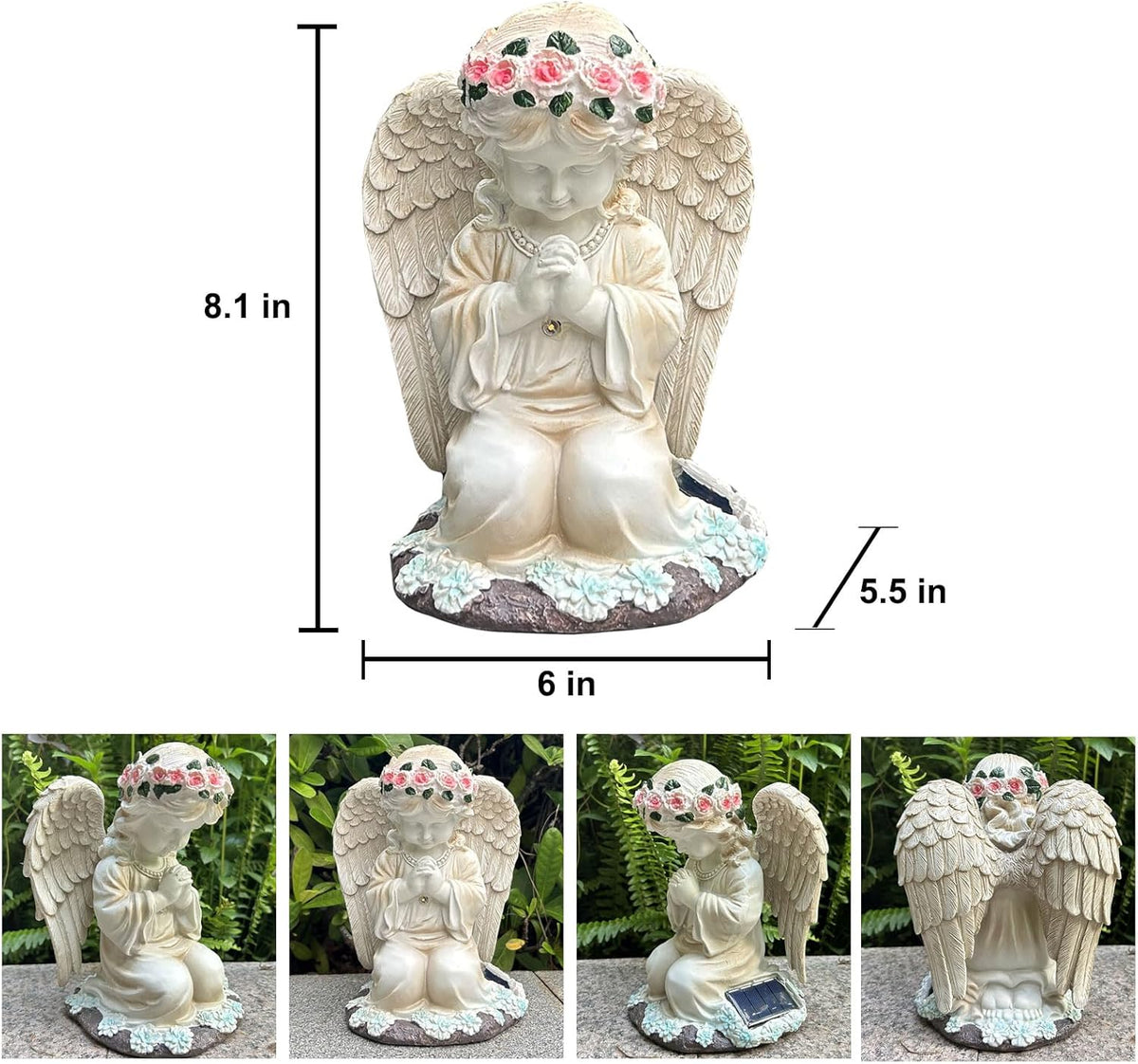 YODY Solar Garden Statues Outdoor Decor- Yard Decorations for Patio, Balcony, Backyard, Lawn