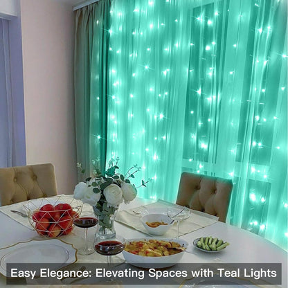 suddus Curtain Lights for Christmas, 200 Led 6.5ft x 6.5ft Hanging String Lights Outdoor, Fairy