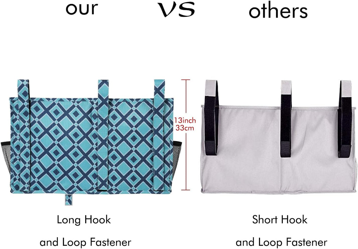 Surblue Bedside Caddy Hanging Bed Organizer Storage Bag Pocket for Bunk and Hospital Beds, College