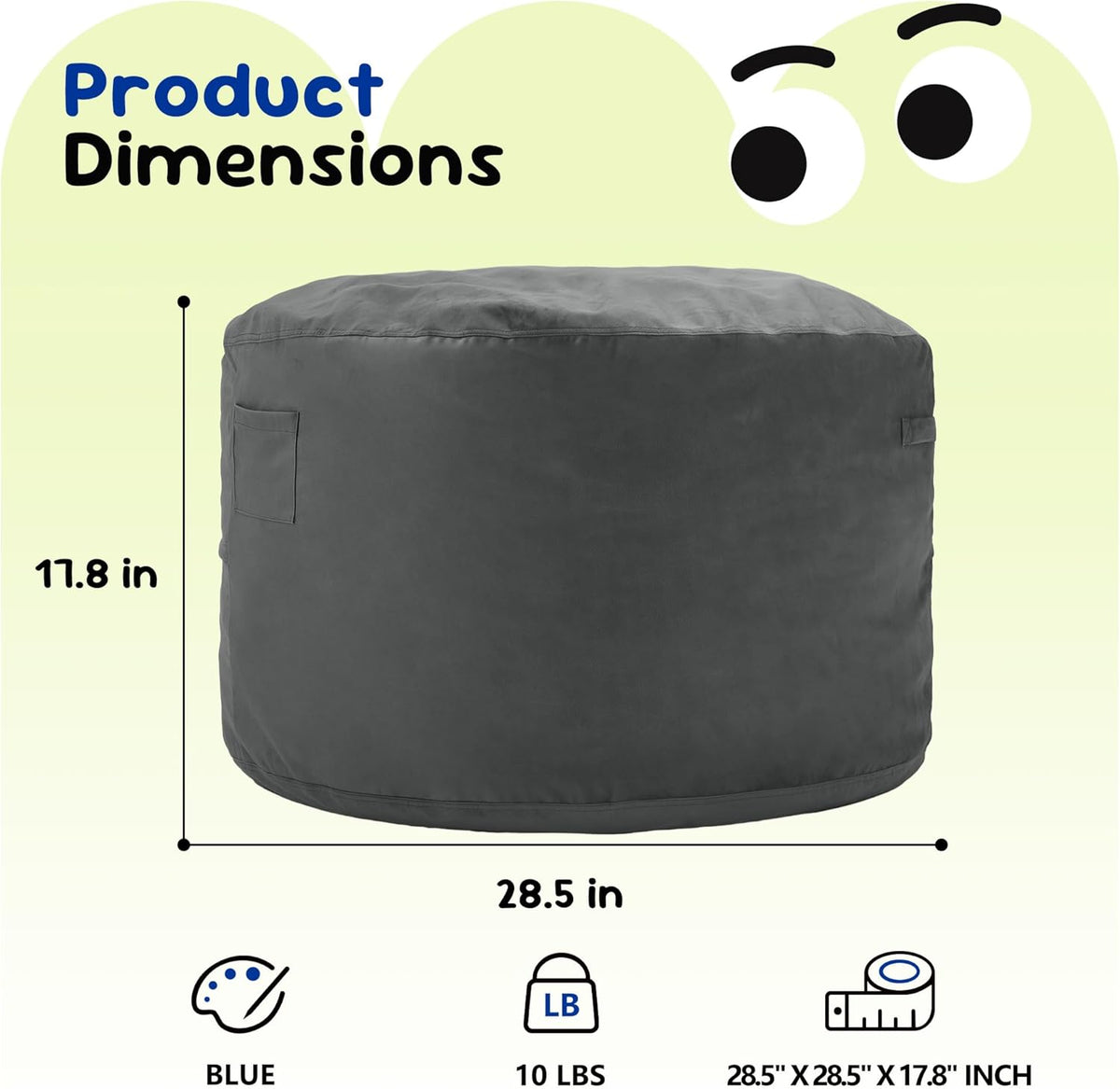 Hobestluk Bean Bag Chairs 2.5FT Bean Bag Chair with Memory Foam Filled & Machine Washable