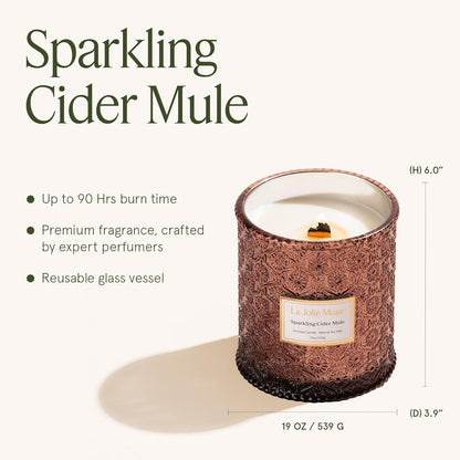 LA JOLIE MUSE Fall Candle | Sparkling Cider Mule Candle – Apple Cider, Orange & Amber | 19 oz