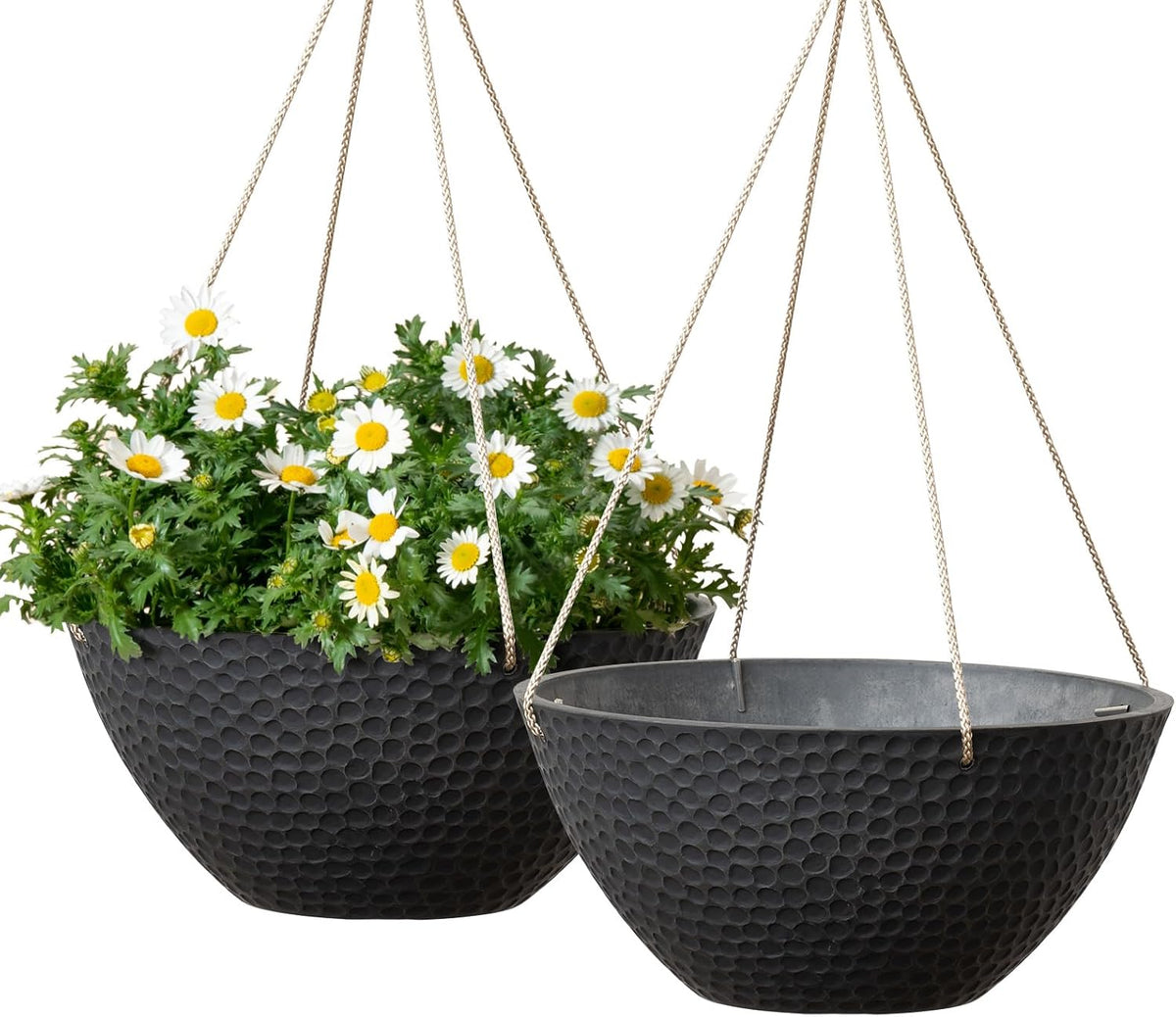 LA JOLIE MUSE Hanging Planters for Outdoor Plants, Large Hanging Planter with Drain Holes, Outdoor