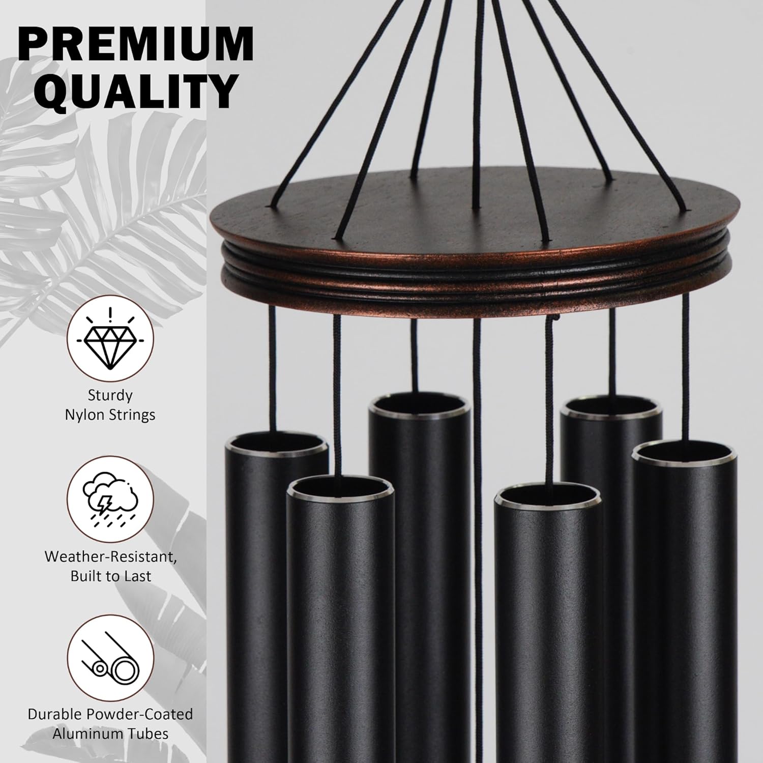 Vanquer Large Wind Chimes for Outside Deep Tone - 46'' Wind Chimes Outdoor Clearance, Memorial