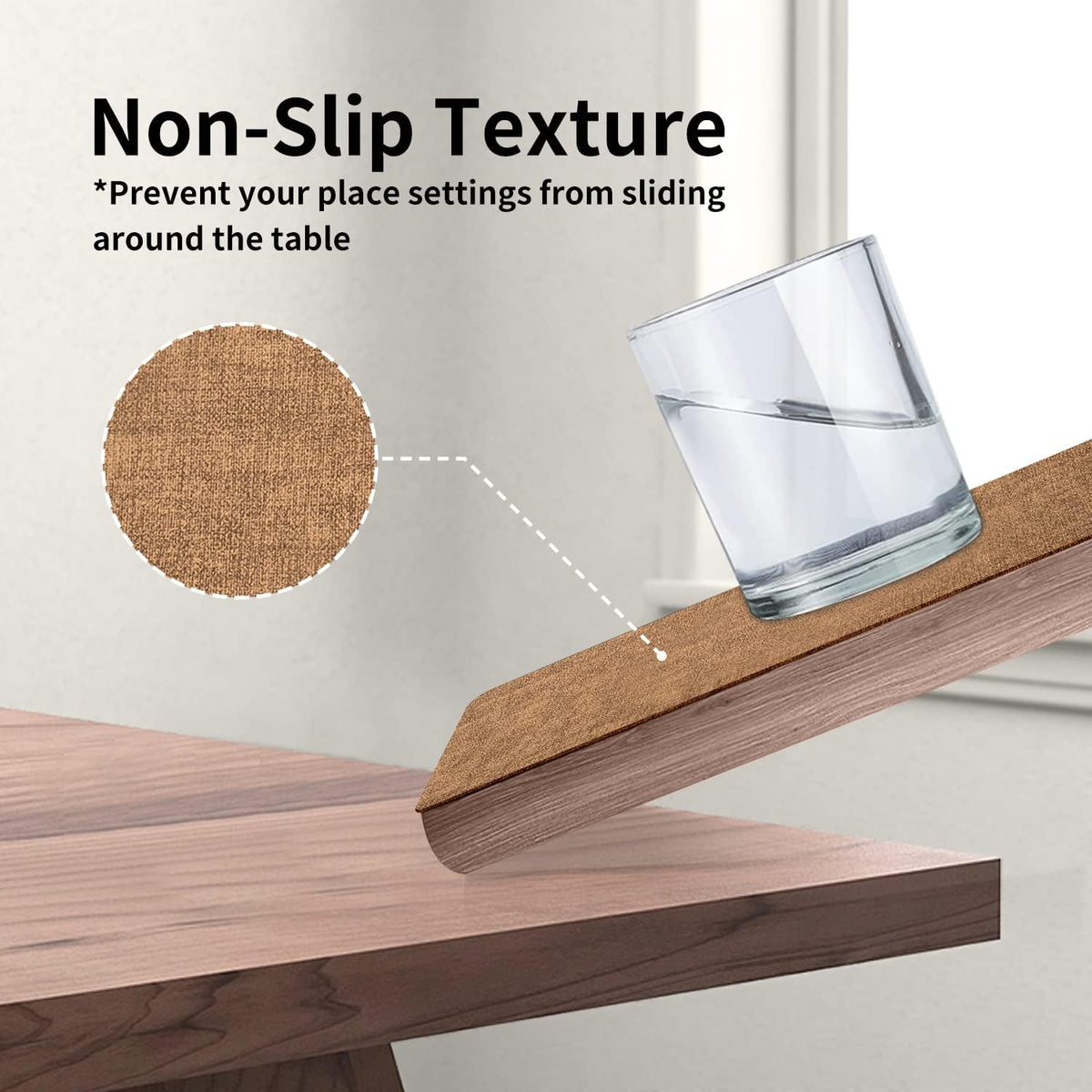 Maxpearl Faux Leather Placemats Set of 6 - Waterproof - Wipe Clean - Heat Resistant - Anti Slip