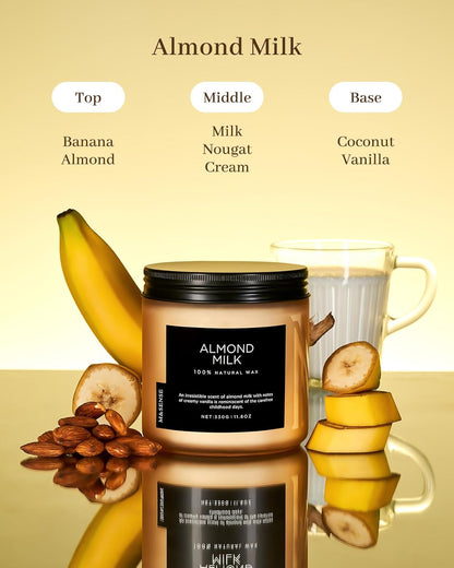 M&SENSE Creamy Vanilla Scented Candle, 11.6oz Clean Non Toxic Home Sweet Scent 70 Hours Burn Time