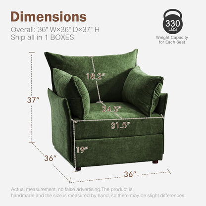Oversized Accent Chair, Upholstered Modern Sofa Chair with Removable Backrest & Detachable Cover