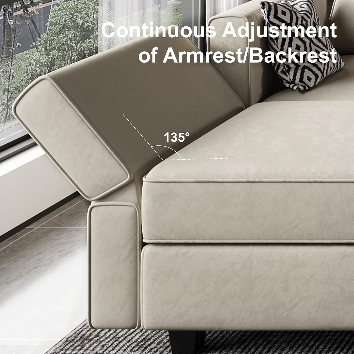 Belffin Modular Sectional Sofa with Storage Seat Oversized U Shaped Couch with Reversible Chaise
