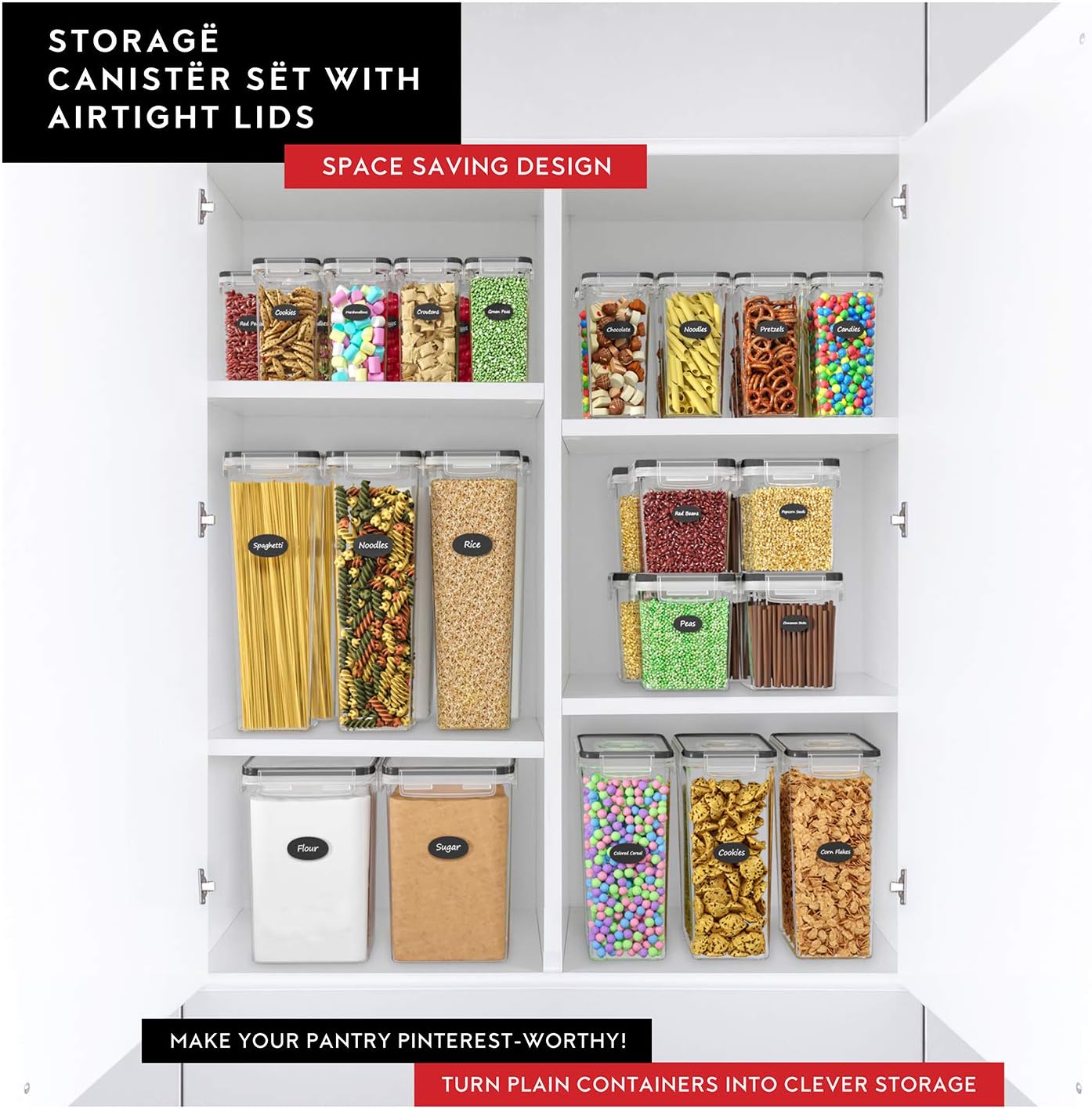 Cereal Containers Storage 3 Pack 135 fl. oz Cereal Dispenser Countertop, Airtight Food Storage