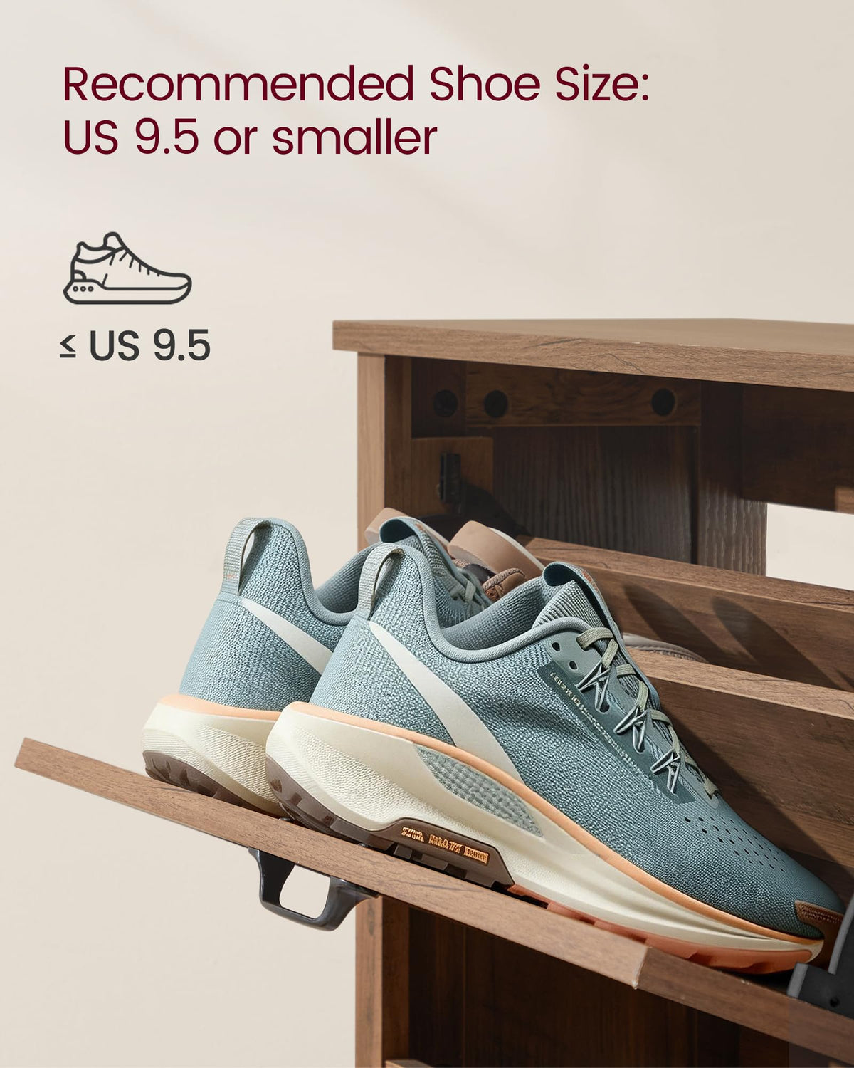 VASAGLE LIRY Collection - Shoe Storage Cabinet Organizer with 3 Flip Drawers, Freestanding Narrow