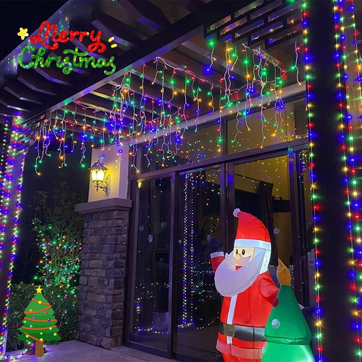 YEGUO 66ft 800 LED Christmas Lights Outdoor Waterproof, 160 Drops Christmas Icicle Light Indoor, 8