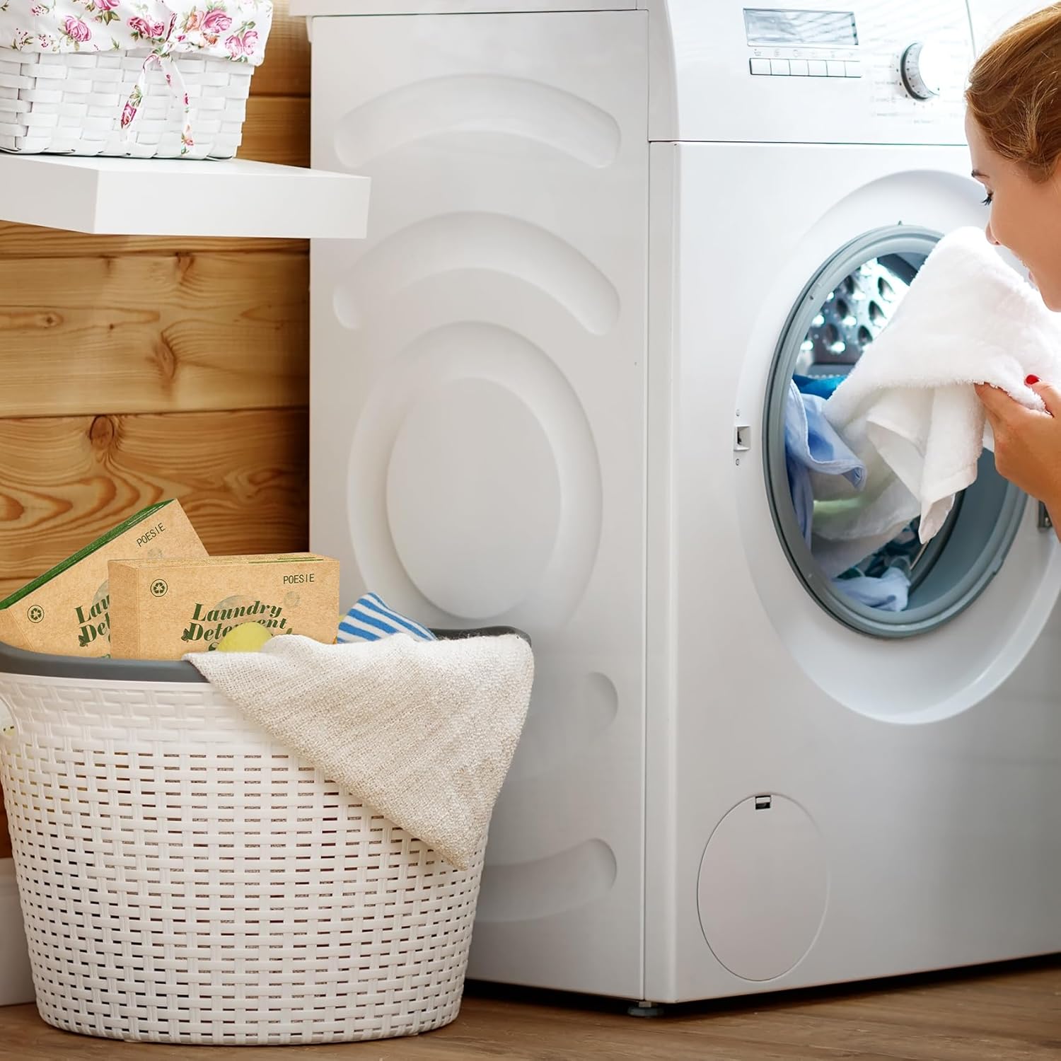 Poesie Laundry Detergent Sheets Fragrance Free Non-Plastic Precut Zero Waste 160 Count Liquidless
