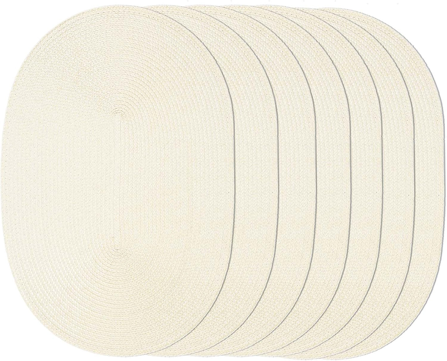 AHHFSMEI Placemats Set of 6 for Dining Table Washable Woven Vinyl Non-Slip 18x12 inches Placemat