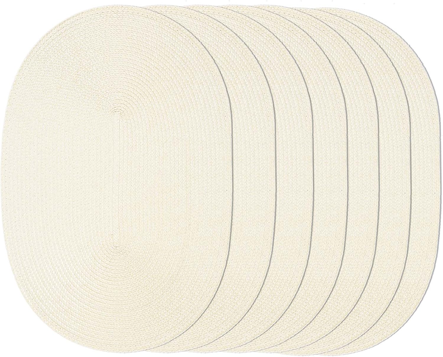 AHHFSMEI Placemats Set of 6 for Dining Table Washable Woven Vinyl Non-Slip 18x12 inches Placemat