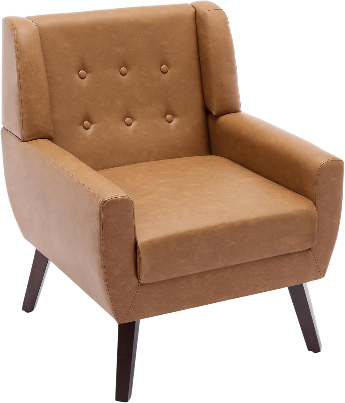 UIXE PU Leather Accent Chairs Set of 2, Modern Arm Club Chair Upholstered Armchair for Living Room