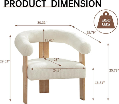VKNOW Accent Chairs Set of 2, Modern Upholstered Living Room Chair Armchair with Solid Wood Legs
